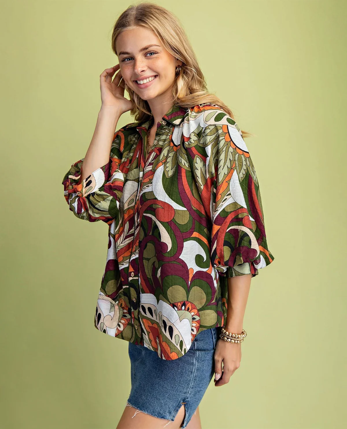 Gigio Plus Print Button Down Shirt - Image 4