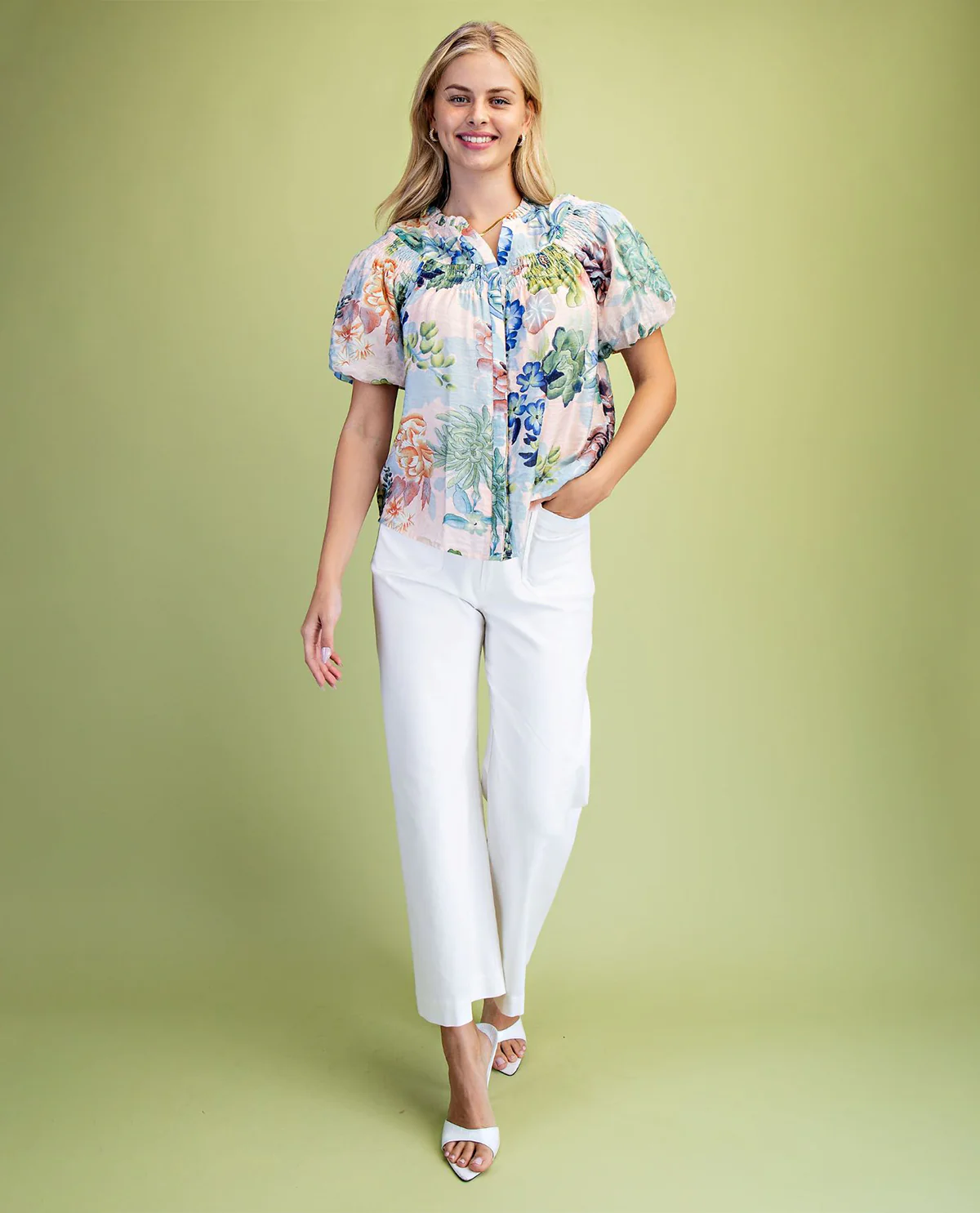 Gigio Plus Print Button Down Top - Image 5