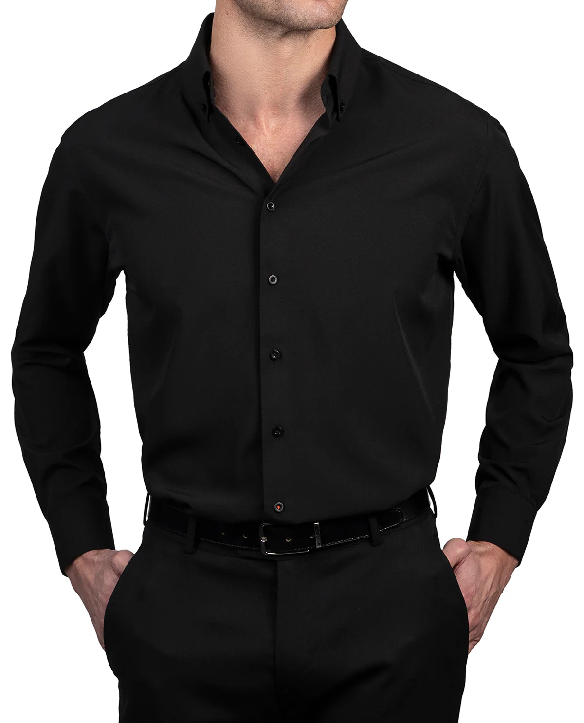 Nautica Men's Solid Black Long Sleeve Super Shirt - Image 5
