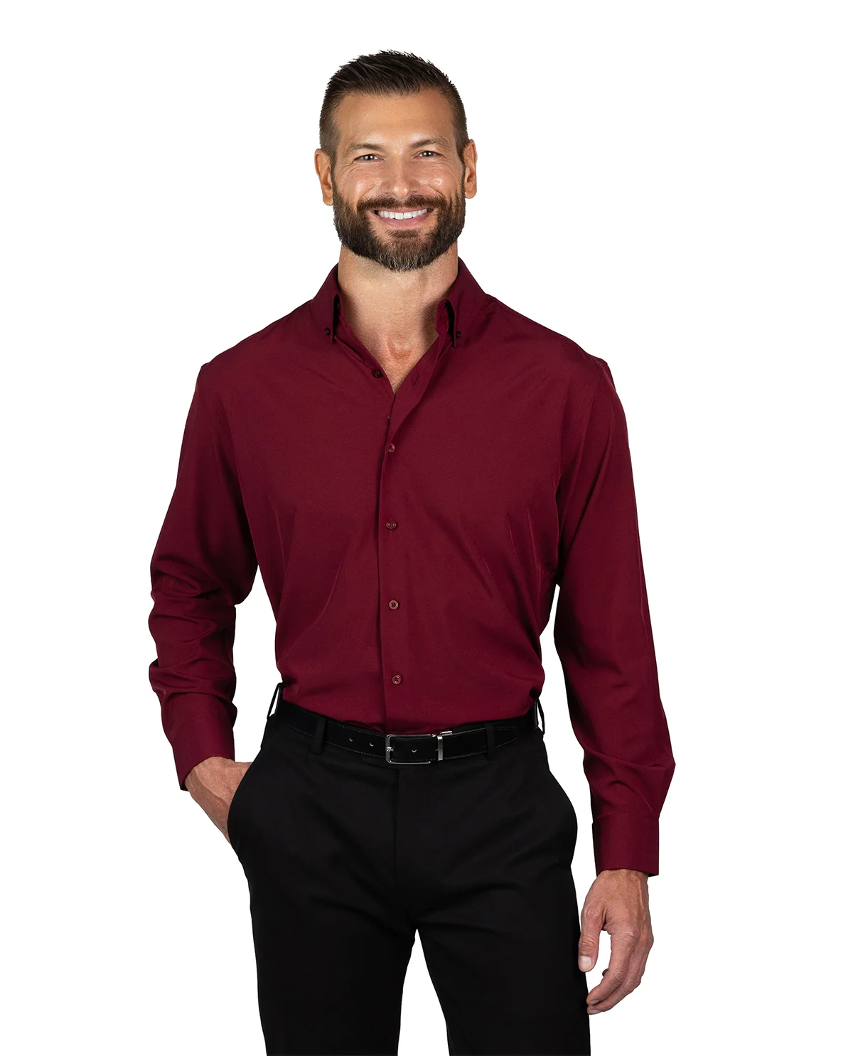 Nautica Men's Burgundy Long Sleeve Super Shirt - Image 4