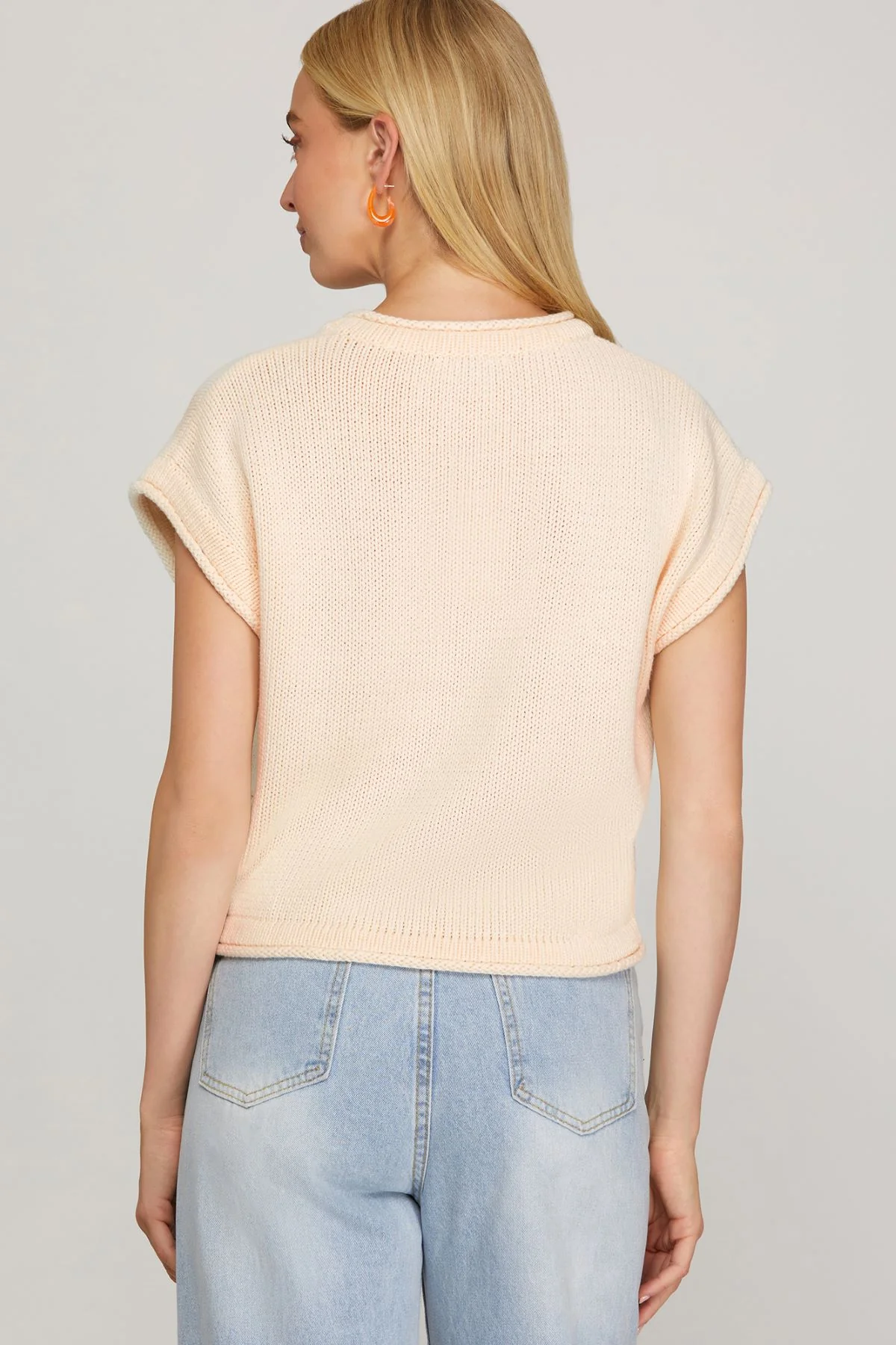 She and Sky Orange Print Sweater - Image 4