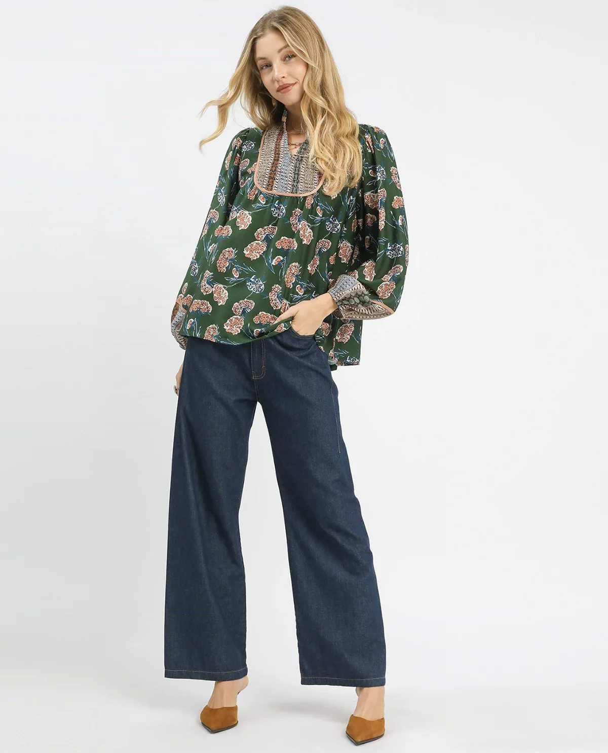 Umgee Bloom Cluster Boarder Print Top - Image 4