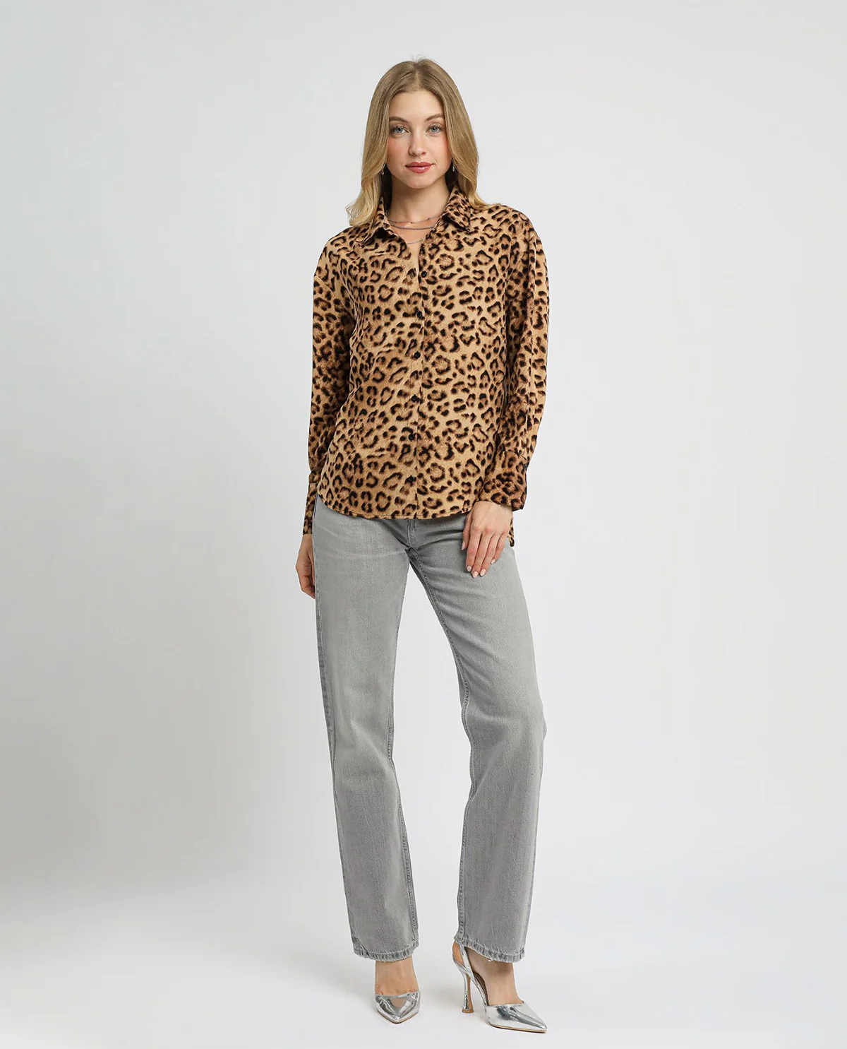 Umgee Button Down Animal Print Blouse - Image 4