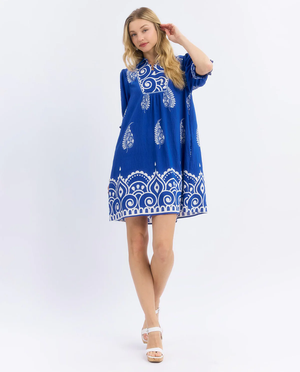 Paisley Border Print Babydoll Dress - Image 4